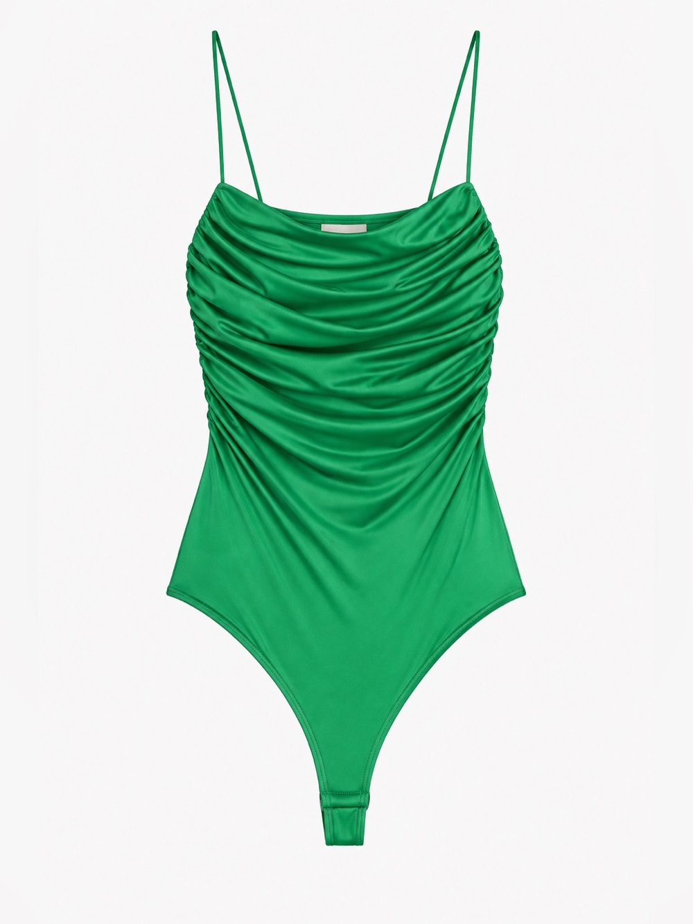 H&M Green Draped Spaghetti-Strap Bodysuit